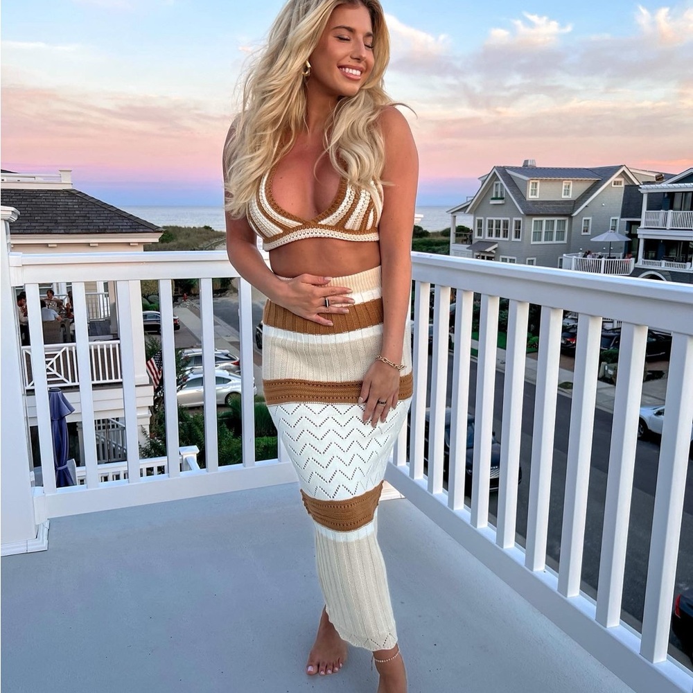 Hello Molly Knit Neutral Skirt Set